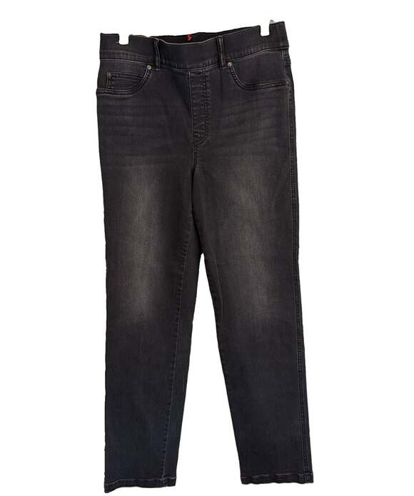 Spanx Denim - SPANX Ankle Straight Leg Jeans Black Pull On Tall Size M Small 20355T W30”/L29”